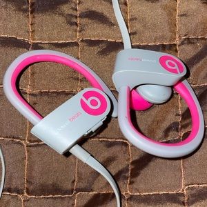 NEW no box PINK Beats Power Bluetooth sports headset wrap around Barbie approved